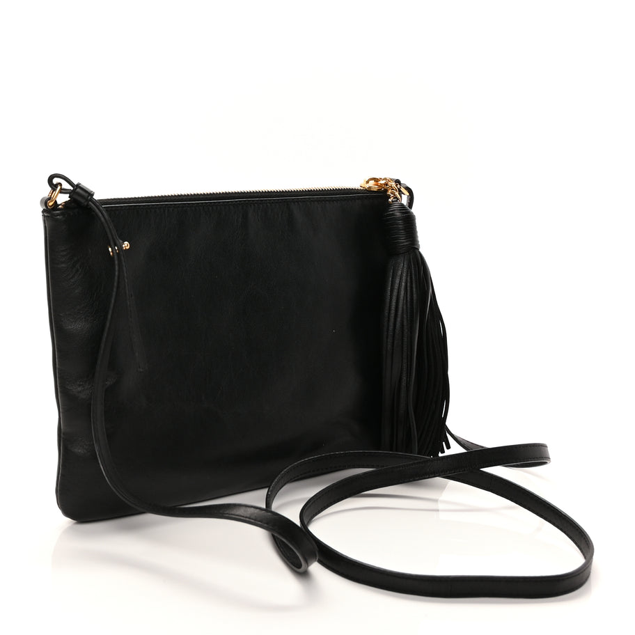 Saint Laurent Calfskin Teen Monogram Crossbody Bag Black Image 2