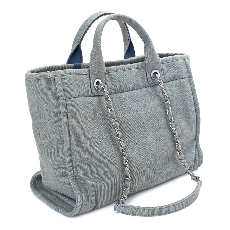 Chanel Denim Small Deauville Tote Light Blue Image 3