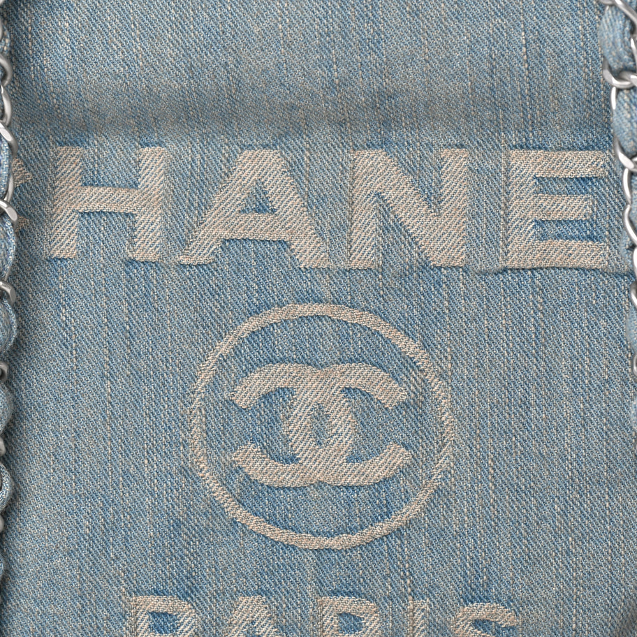Chanel Denim Small Deauville Tote Light Blue Image 8