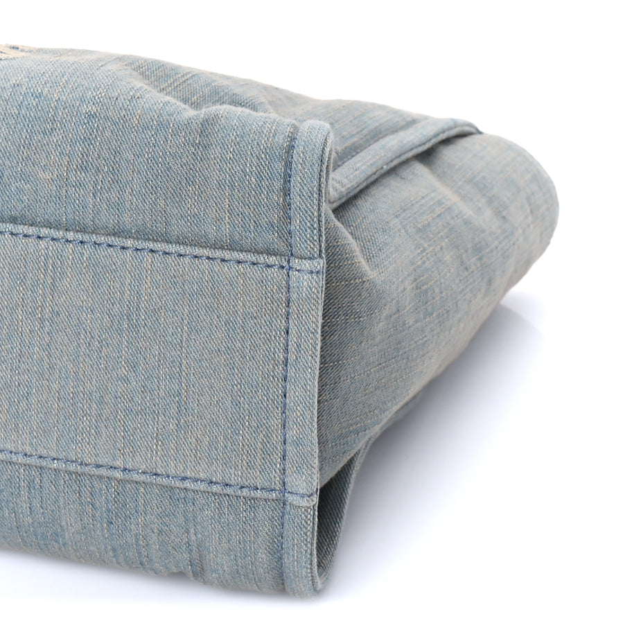 Chanel Denim Small Deauville Tote Light Blue Image 10