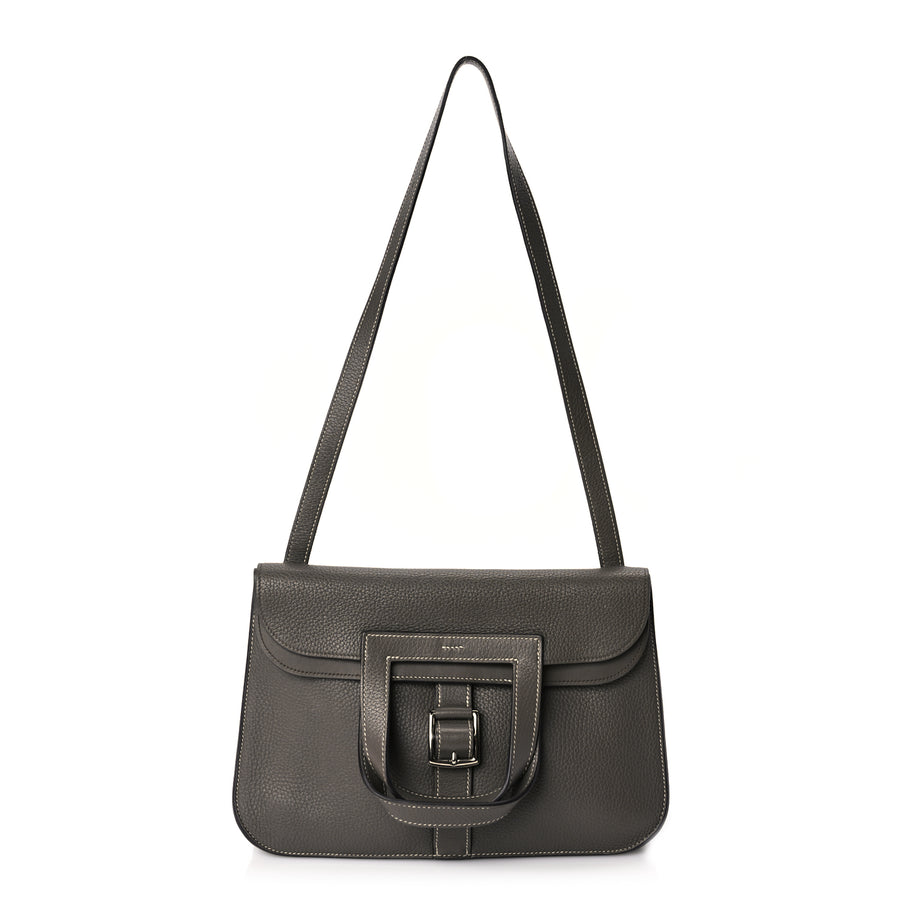 Hermes Taurillon Clemence Halzan 31 GM Etoupe Image 1
