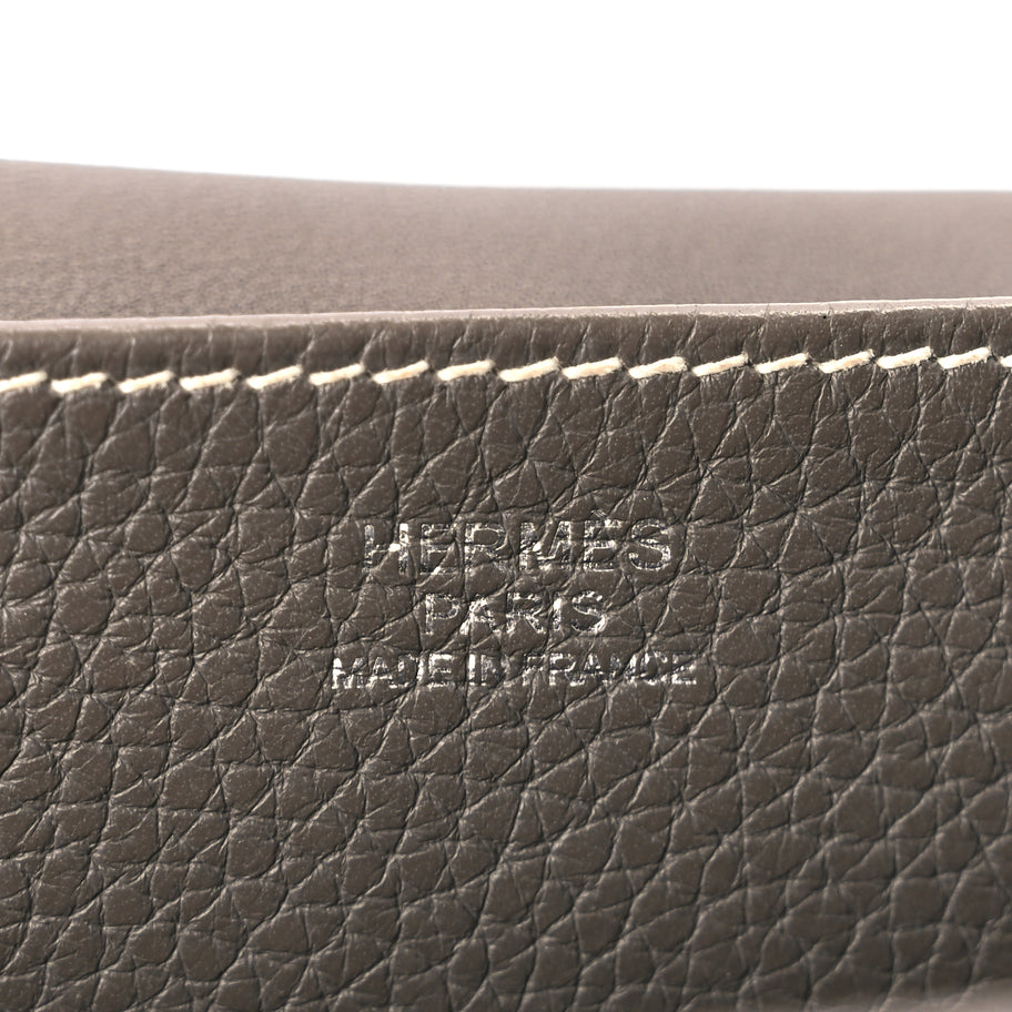 Hermes Taurillon Clemence Halzan 31 GM Etoupe Image 5