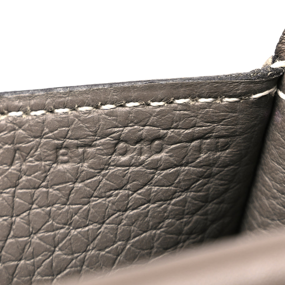 Hermes Taurillon Clemence Halzan 31 GM Etoupe Image 6