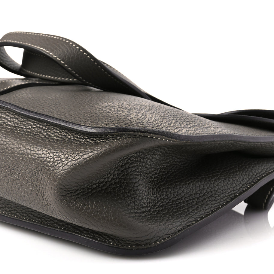 Hermes Taurillon Clemence Halzan 31 GM Etoupe Image 9