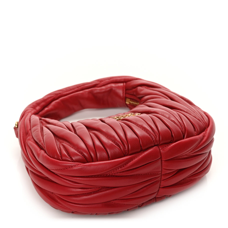 Miu Miu Nappa Matelasse Mini Wander Hobo Fuoco Fuoco Image 3