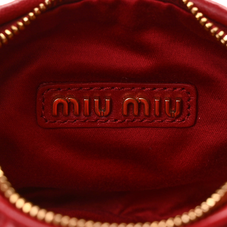 Miu Miu Nappa Matelasse Mini Wander Hobo Fuoco Fuoco Image 5