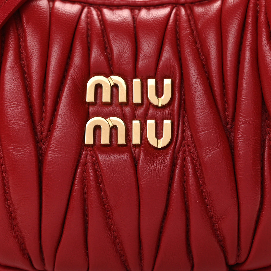 Miu Miu Nappa Matelasse Mini Wander Hobo Fuoco Fuoco Image 6
