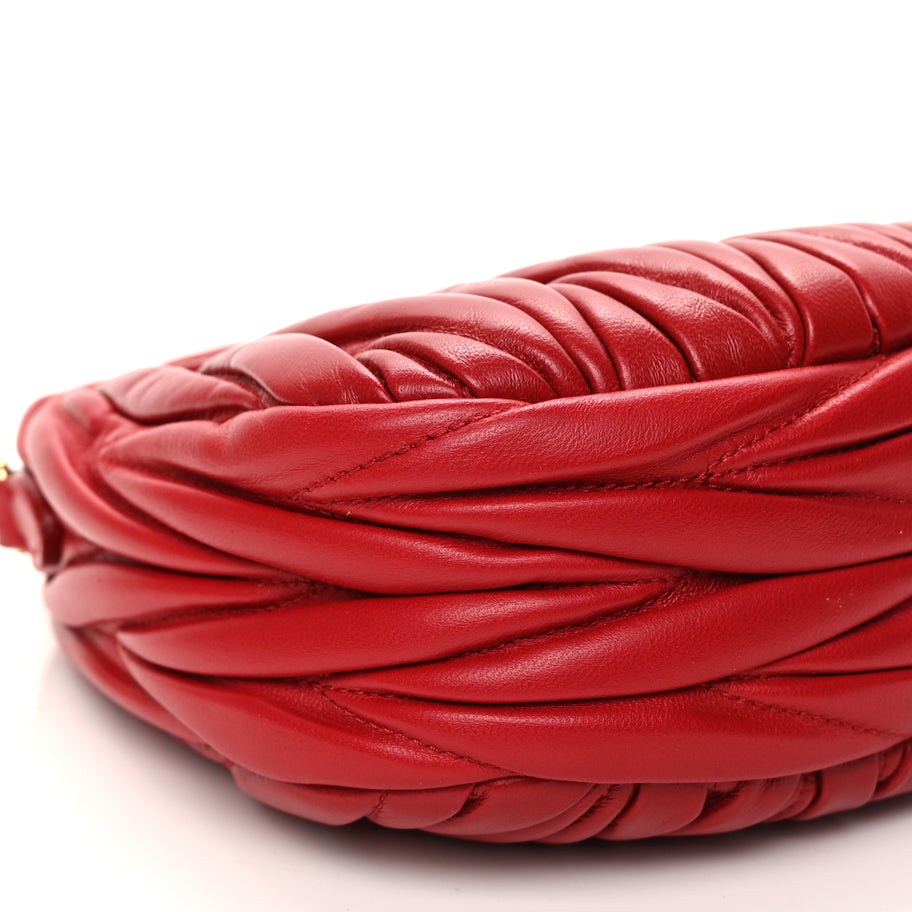 Miu Miu Nappa Matelasse Mini Wander Hobo Fuoco Fuoco Image 7