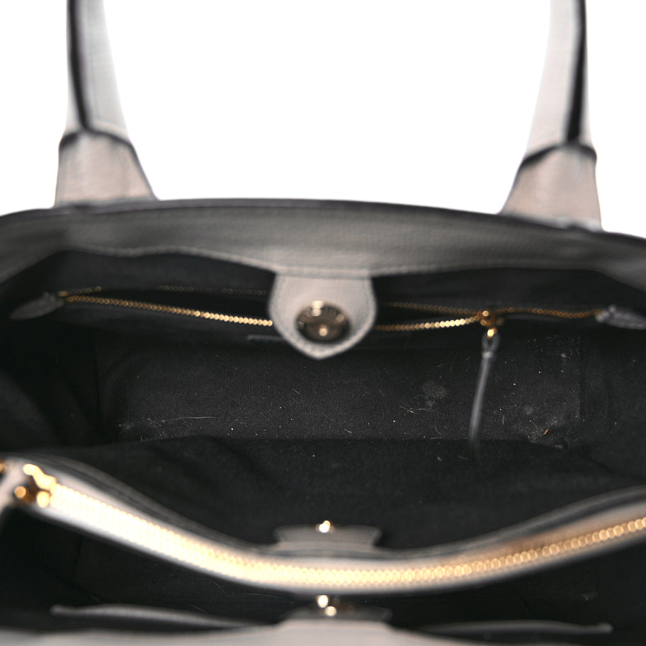 Burberry Derby Calfskin House Check Medium Banner Tote  Pale Grey Image 4