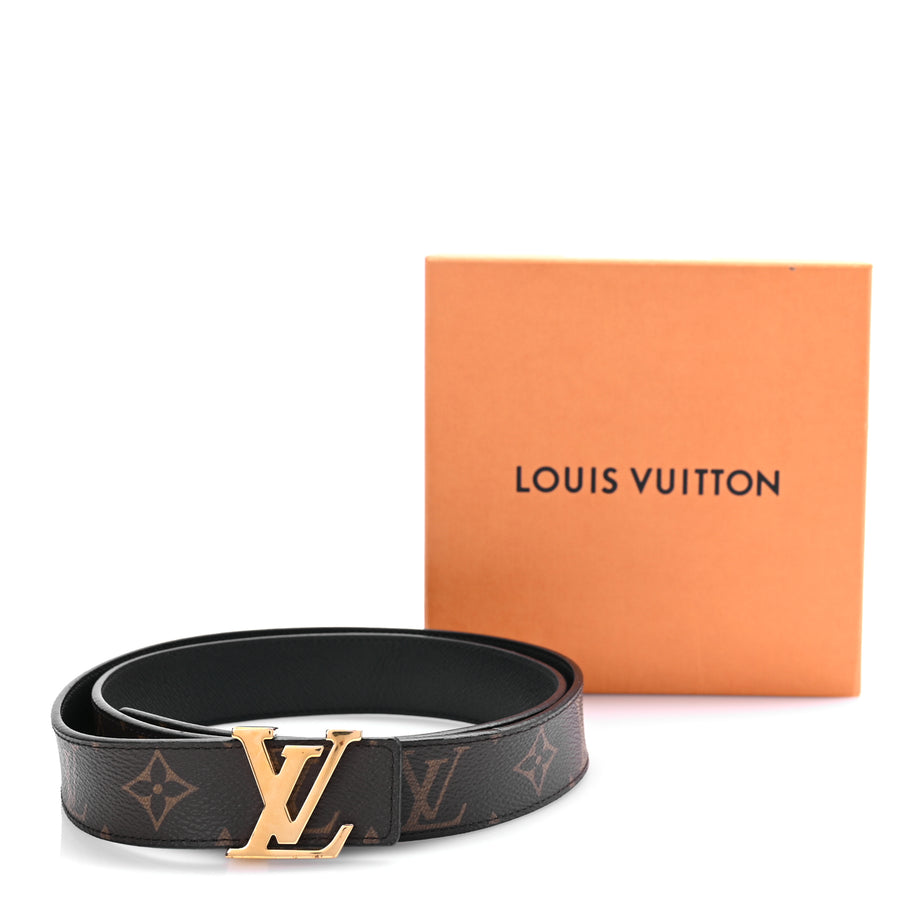 Louis Vuitton Calfskin Monogram 30mm LV Initiales Reversible Belt 90 36 Black Image 6
