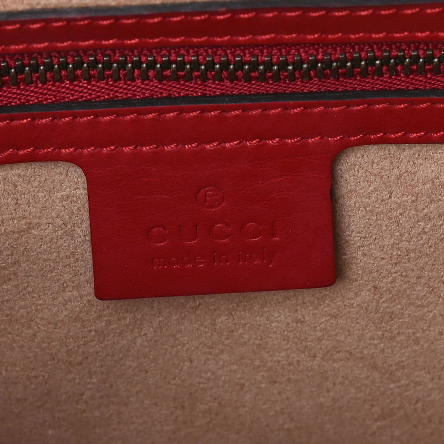 Gucci Calfskin Sylvie Web Small Queen Margaret Top Handle Bag  Blue Agata Hibiscus Red Mystic White Sugar Pink Image 5