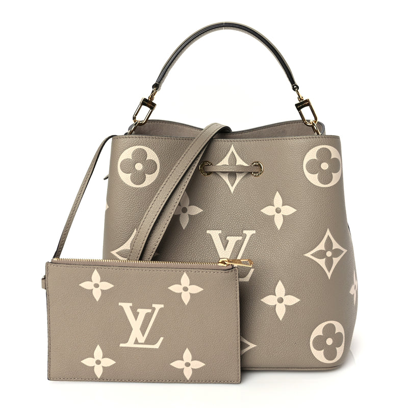  Louis Vuitton Empreinte Monogram Giant Neonoe MM Tourterelle Creme Tourterelle Creme