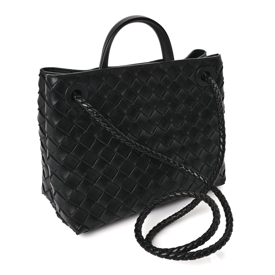 Bottega Veneta Nappa Intrecciato Small Andiamo Shoulder Bag Black Image 2
