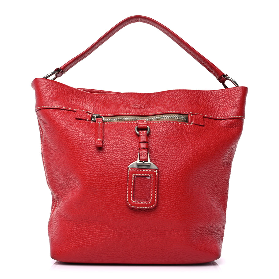 Prada Vitello Daino Shoulder Bag  Fuoco Image 1