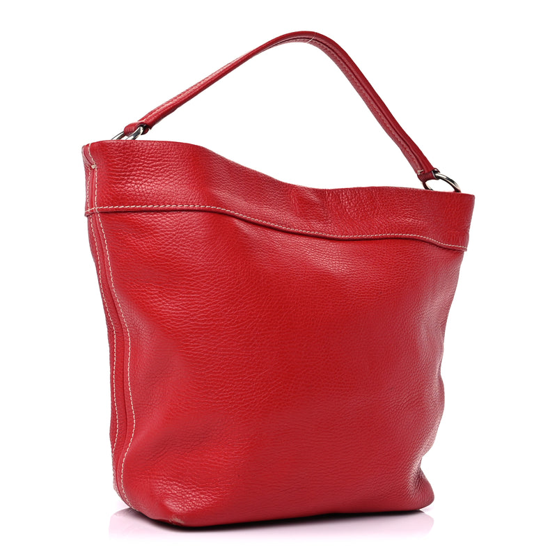  Prada Vitello Daino Shoulder Bag  Fuoco