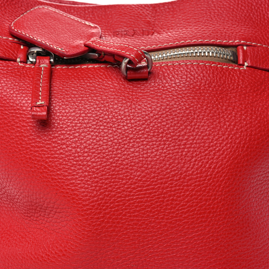 Prada Vitello Daino Shoulder Bag  Fuoco Image 6