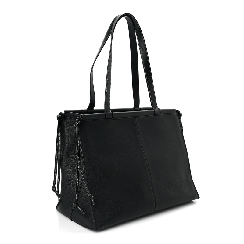  Loewe Grained Calfskin Small Cushion Tote Black