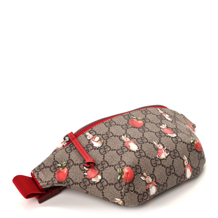 Gucci X PETER RABBIT GG Supreme Monogram Rabbit Print Childrens Belt Bag Beige Ebony Red Image 4
