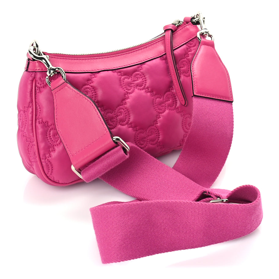 Gucci Nylon Calfskin Enamel GG Matelasse Chain Handbag  Lovely Image 2