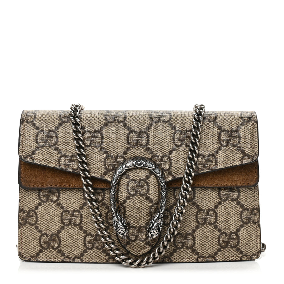 Gucci GG Supreme Monogram Super Mini Dionysus Shoulder Bag Taupe Image 1