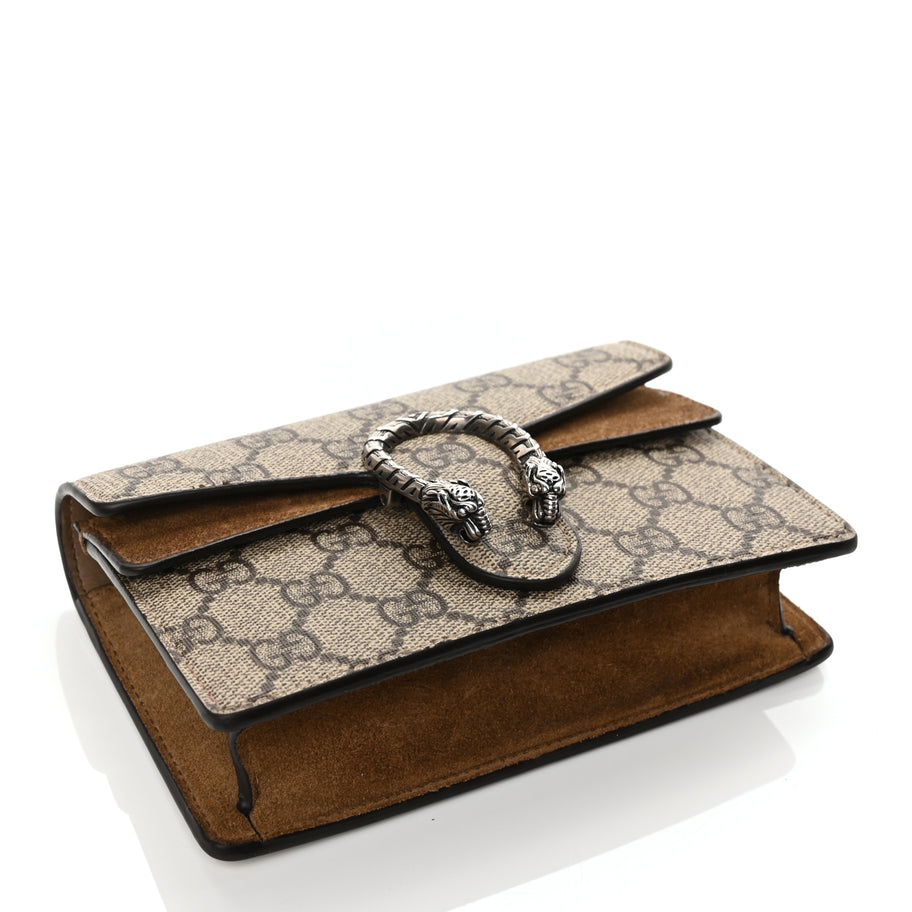 Gucci GG Supreme Monogram Super Mini Dionysus Shoulder Bag Taupe Image 3