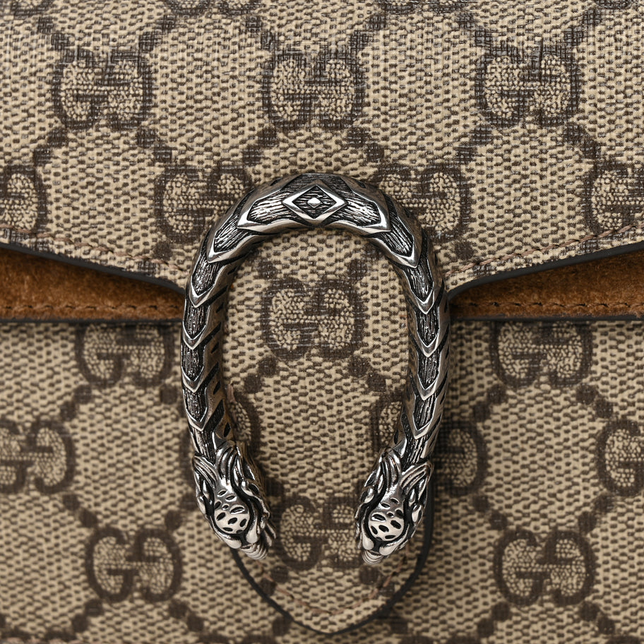 Gucci GG Supreme Monogram Super Mini Dionysus Shoulder Bag Taupe Image 6