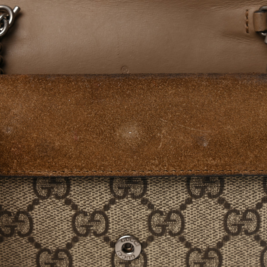 Gucci GG Supreme Monogram Super Mini Dionysus Shoulder Bag Taupe Image 10