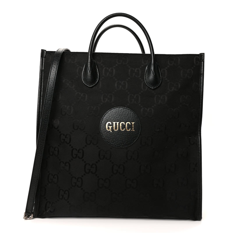  Gucci Econyl Nylon Monogram Off The Grid Long Tote Bag Black