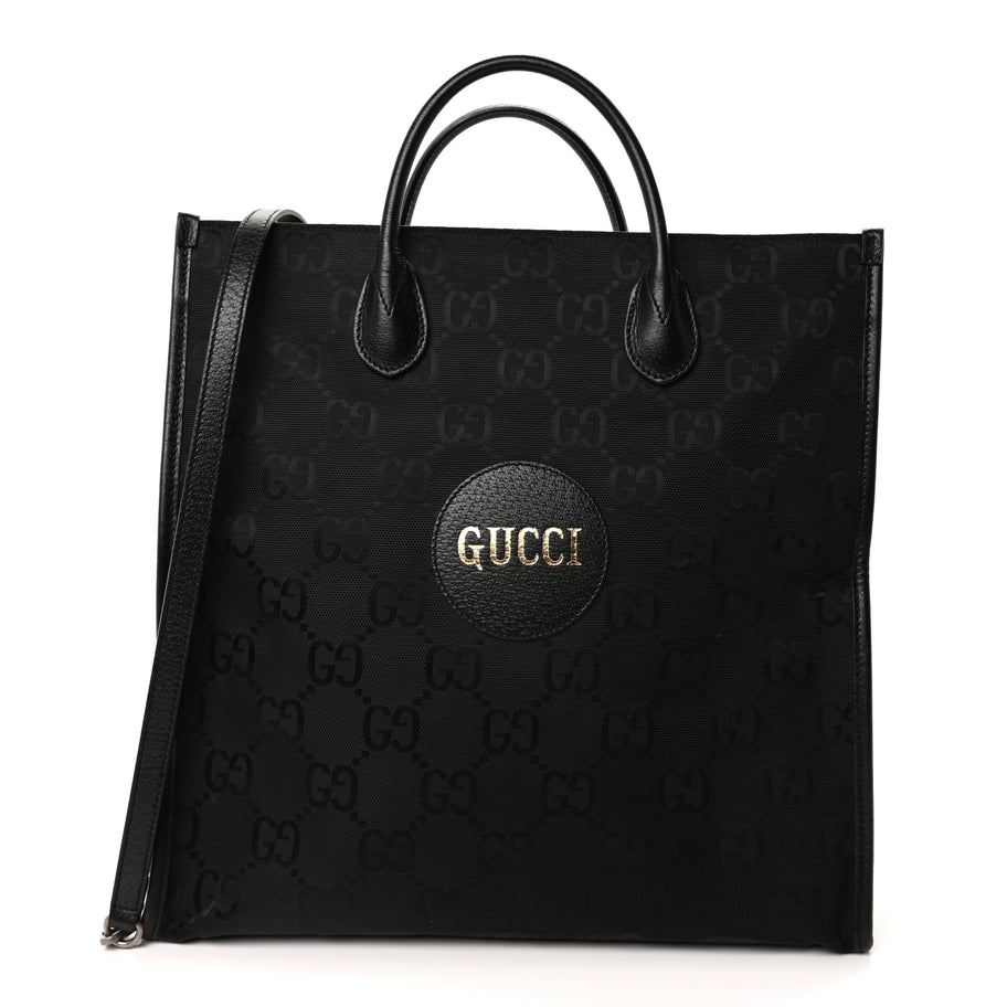 Gucci Econyl Nylon Monogram Off The Grid Long Tote Bag Black Image 1