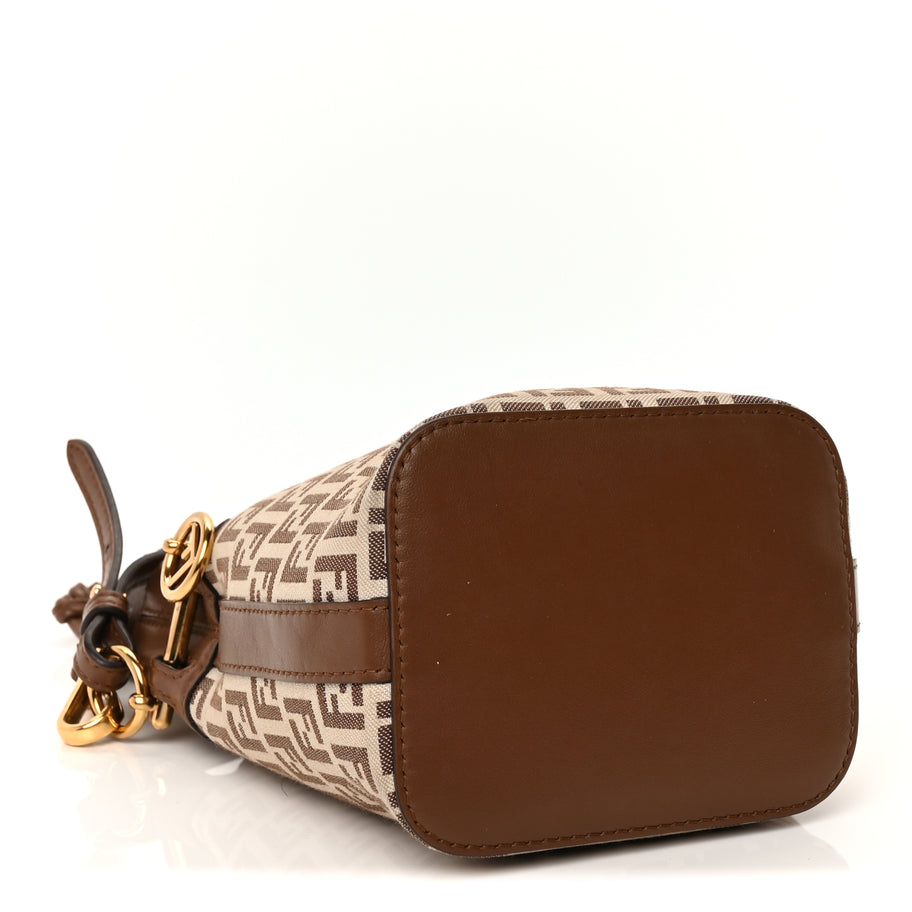 Fendi FENDI Zucchino Mini Mon Tresor Bucket Bag Beige Brown Image 4