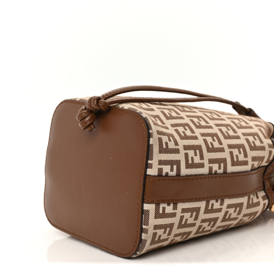 Fendi FENDI Zucchino Mini Mon Tresor Bucket Bag Beige Brown Image 8