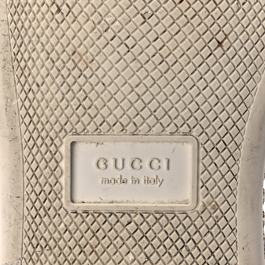 Gucci Calfskin Crystal Web Bee Embroidered Womens Ace Platform Sneakers 36 White Image 7
