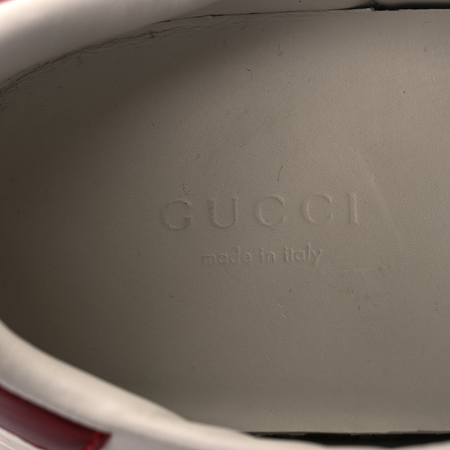 Gucci Calfskin Crystal Web Bee Embroidered Womens Ace Platform Sneakers 36 White Image 8