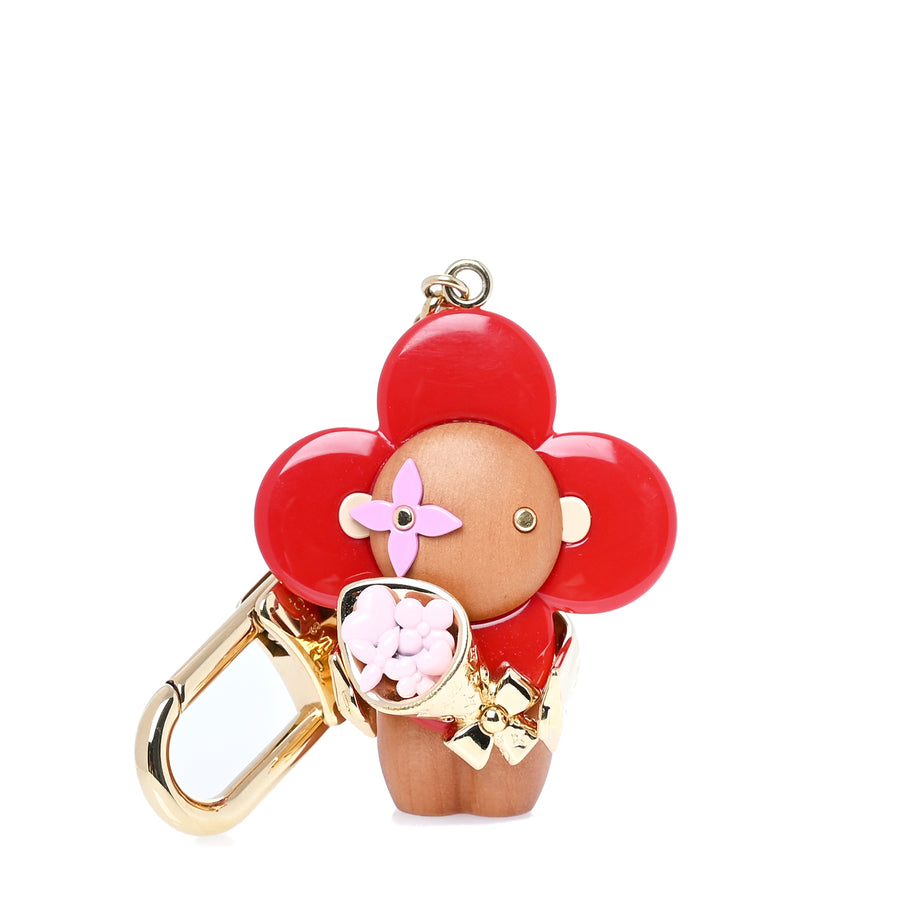 Louis Vuitton Resin Wood Vivienne Candy Heart Bag Charm  Red Image 1