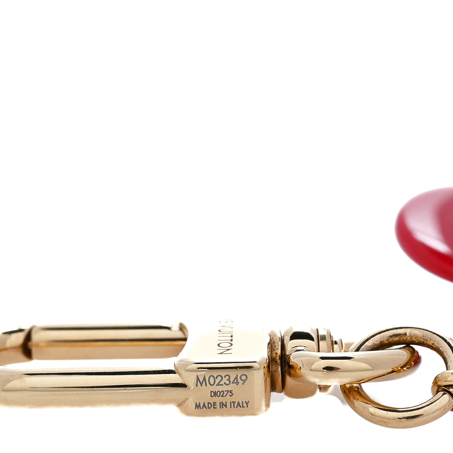 Louis Vuitton Resin Wood Vivienne Candy Heart Bag Charm  Red Image 3