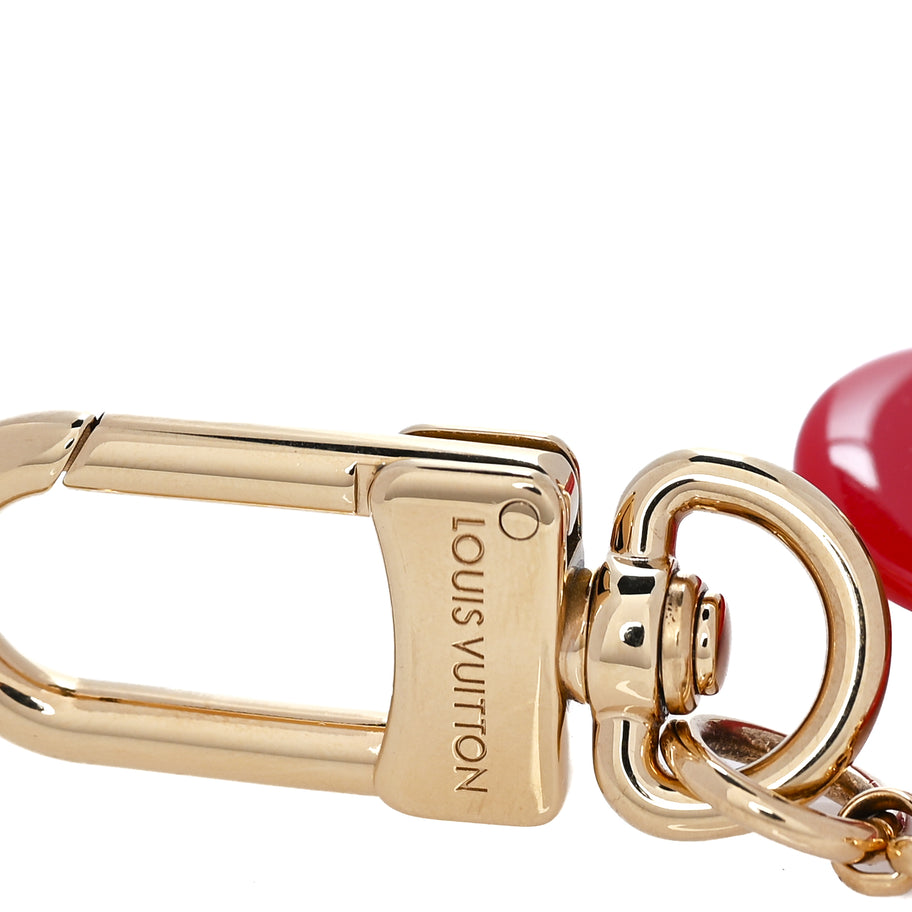 Louis Vuitton Resin Wood Vivienne Candy Heart Bag Charm  Red Image 4