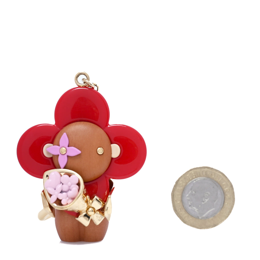 Louis Vuitton Resin Wood Vivienne Candy Heart Bag Charm  Red Image 5