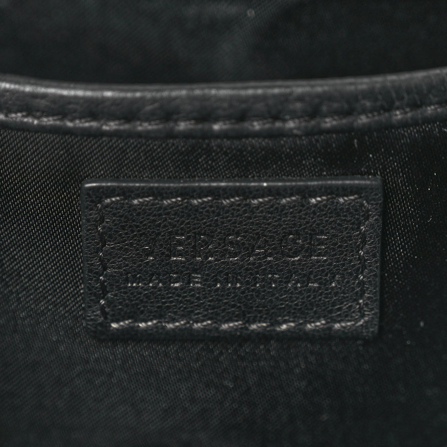 Versace Vitello Palazzo Medusa Evening Clutch Black Image 5