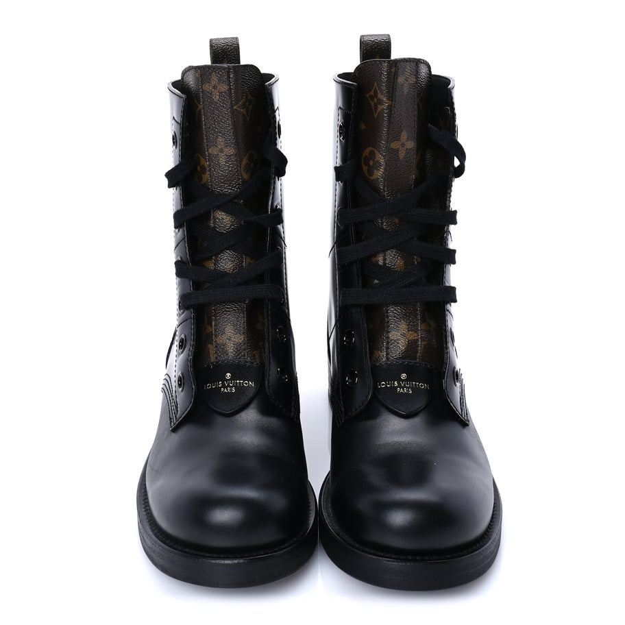 Louis Vuitton Calfskin Monogram Metropolis Flat Ranger Boots 40.5 Black Image 3