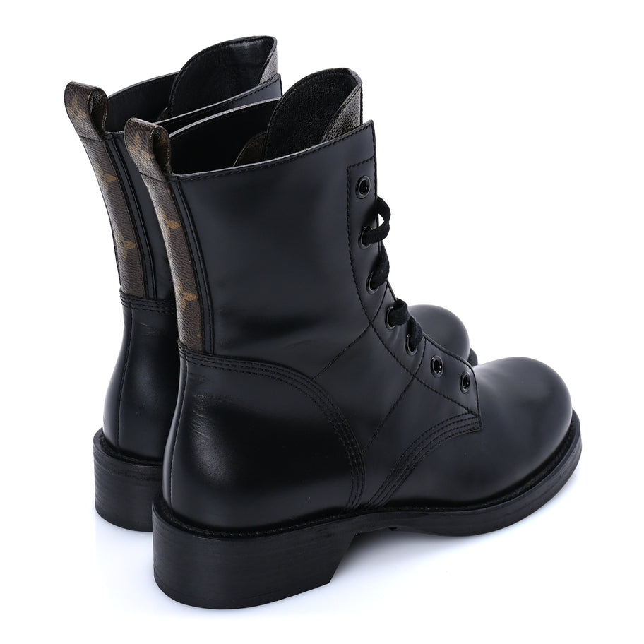 Louis Vuitton Calfskin Monogram Metropolis Flat Ranger Boots 40.5 Black Image 4