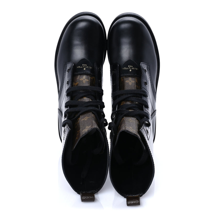 Louis Vuitton Calfskin Monogram Metropolis Flat Ranger Boots 40.5 Black Image 5