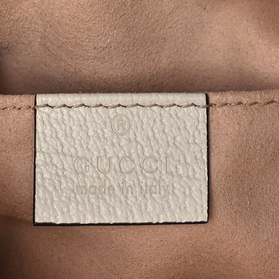 Gucci GG Supreme Monogram Textured Calfskin Web Mini Ophidia Shoulder Bag Beige Ebony Mystic White Image 5