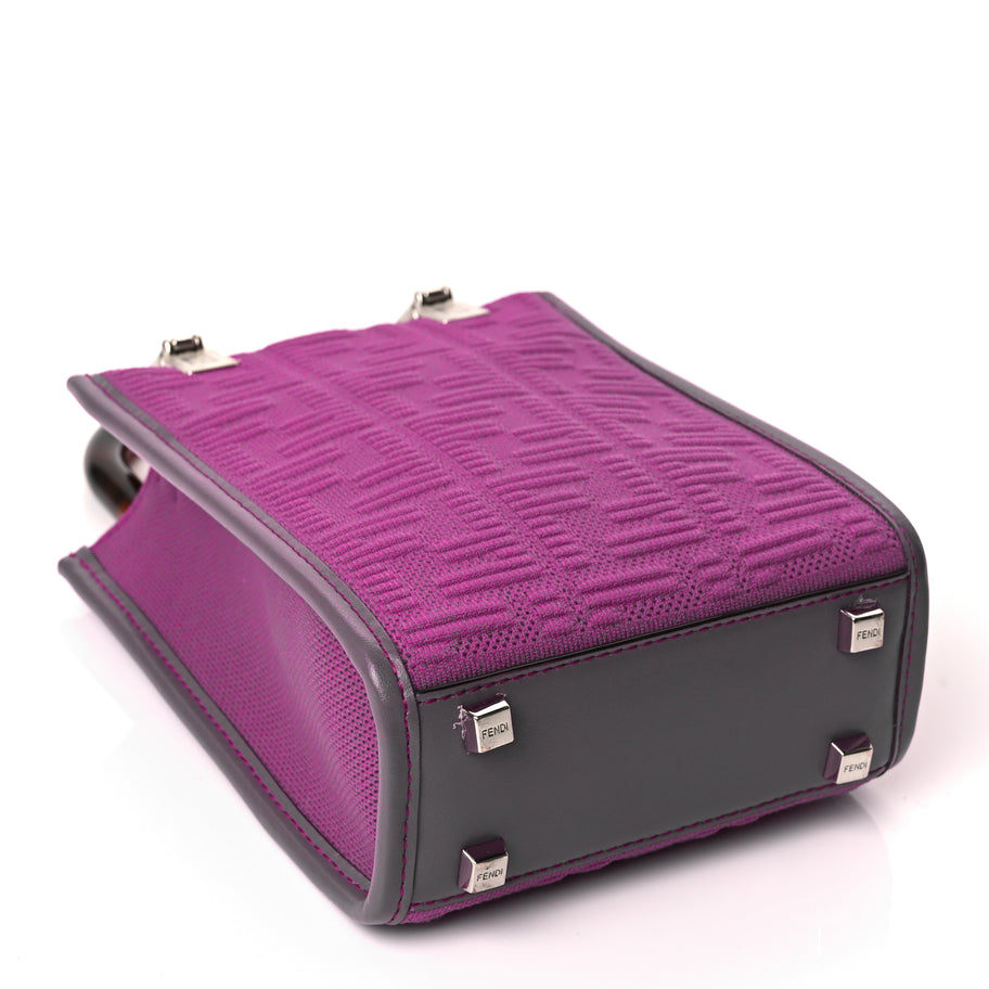 Fendi Technical Fabric Vitello Ceylon Plexiglass FF Mini Fendi Sunshine Shopper Tote Pink Bouganville Image 3