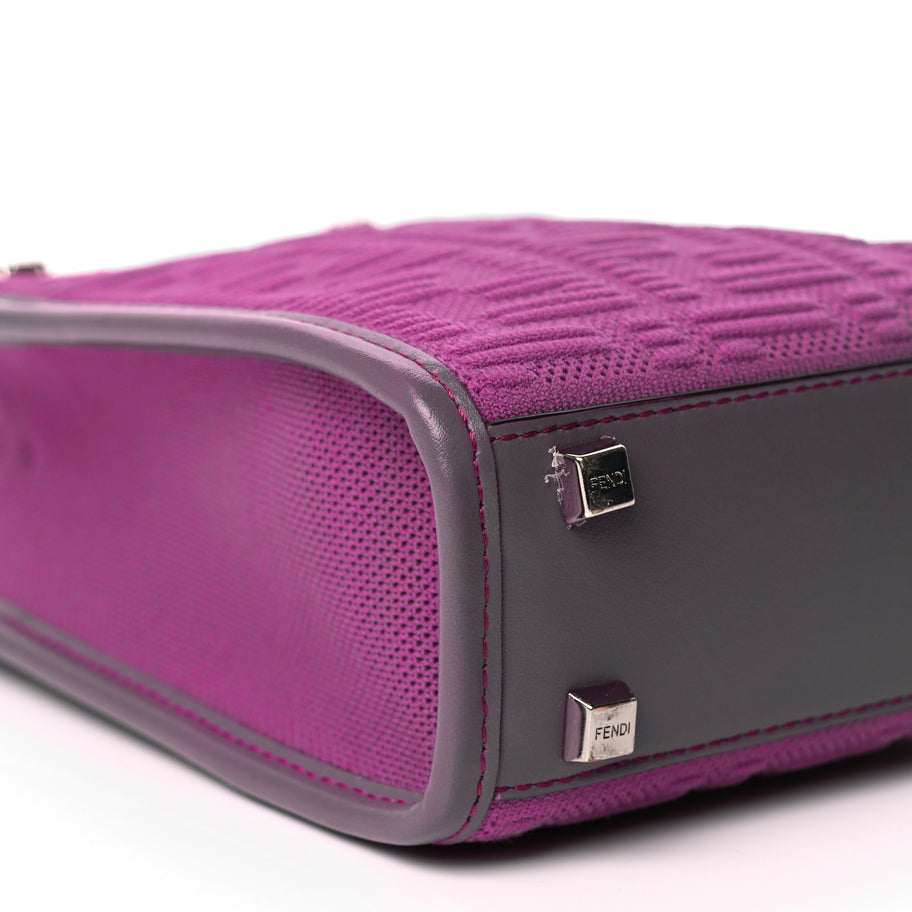 Fendi Technical Fabric Vitello Ceylon Plexiglass FF Mini Fendi Sunshine Shopper Tote Pink Bouganville Image 7