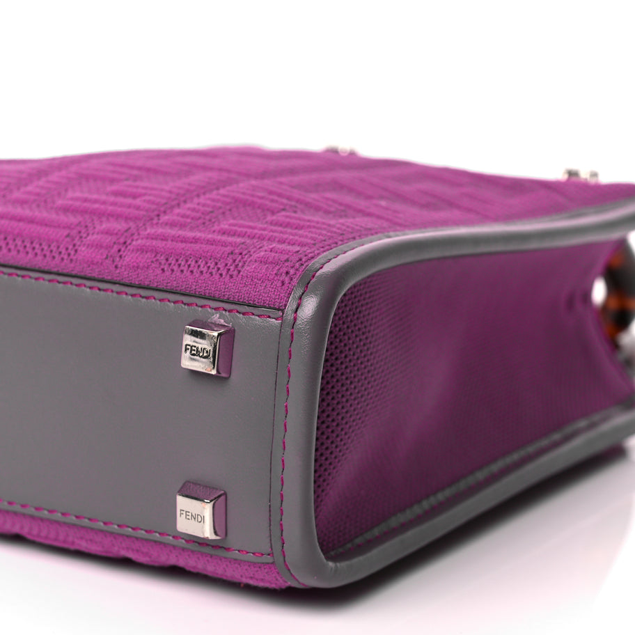 Fendi Technical Fabric Vitello Ceylon Plexiglass FF Mini Fendi Sunshine Shopper Tote Pink Bouganville Image 8