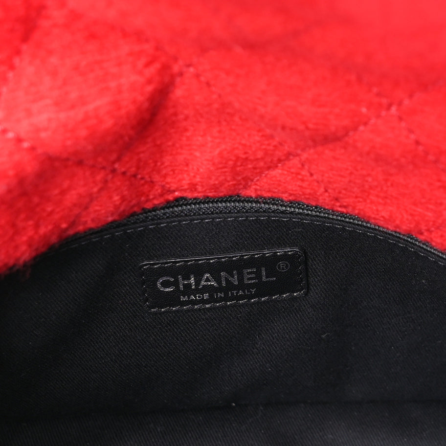 Chanel Wool Quilted Jumbo Edelweiss Single Flap Red Image 4