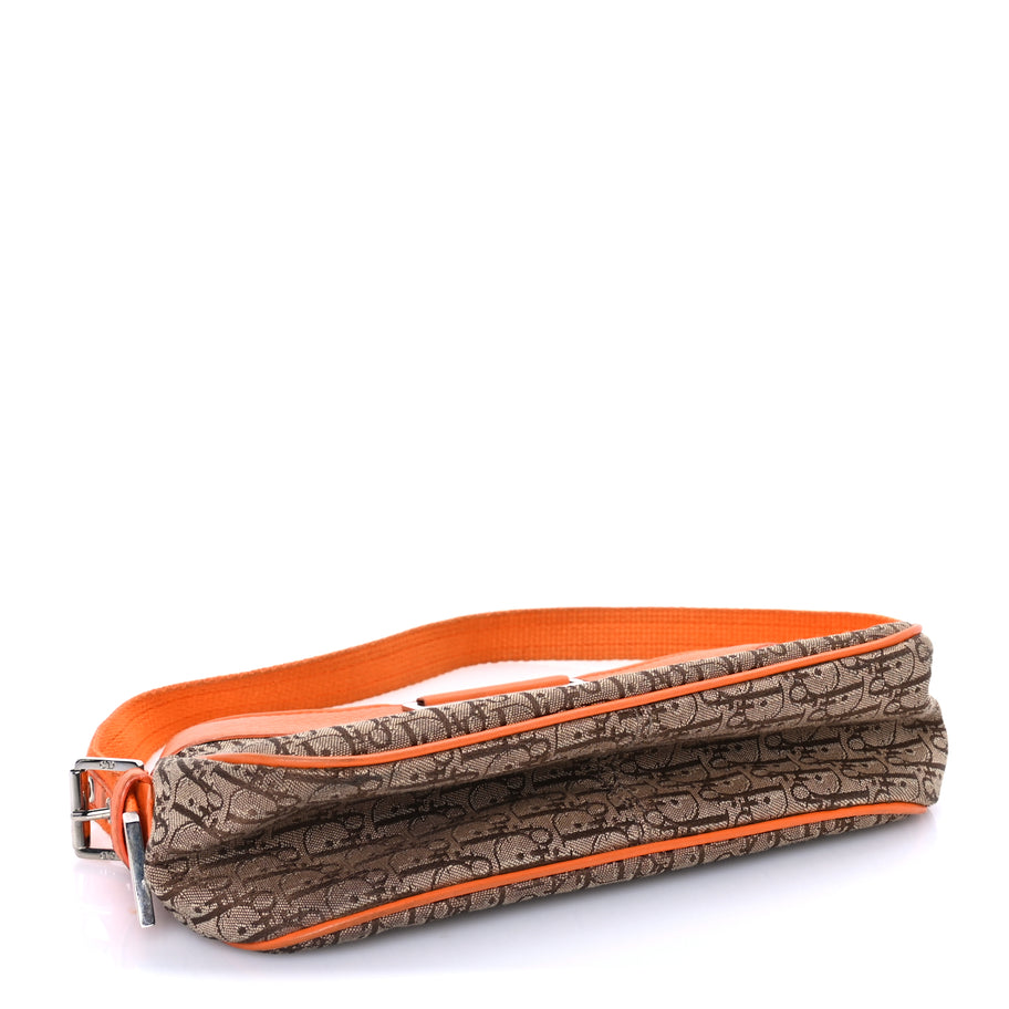 Christian Dior Monogram Shoulder Bag Orange Beige Image 3