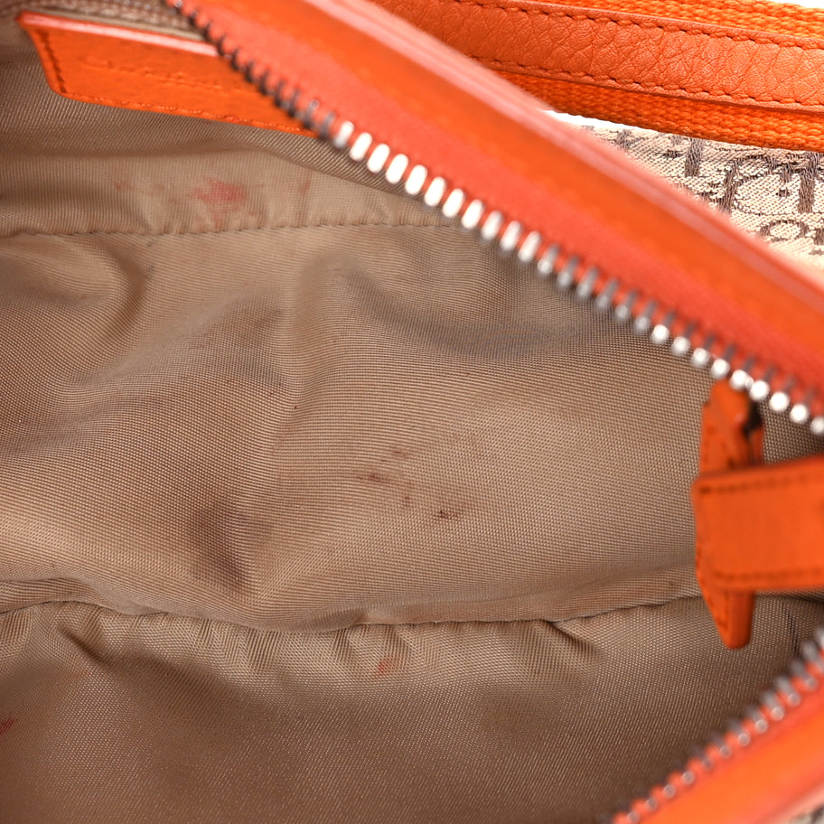 Christian Dior Monogram Shoulder Bag Orange Beige Image 4