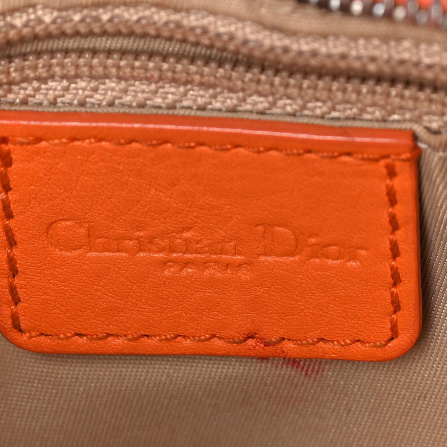 Christian Dior Monogram Shoulder Bag Orange Beige Image 5