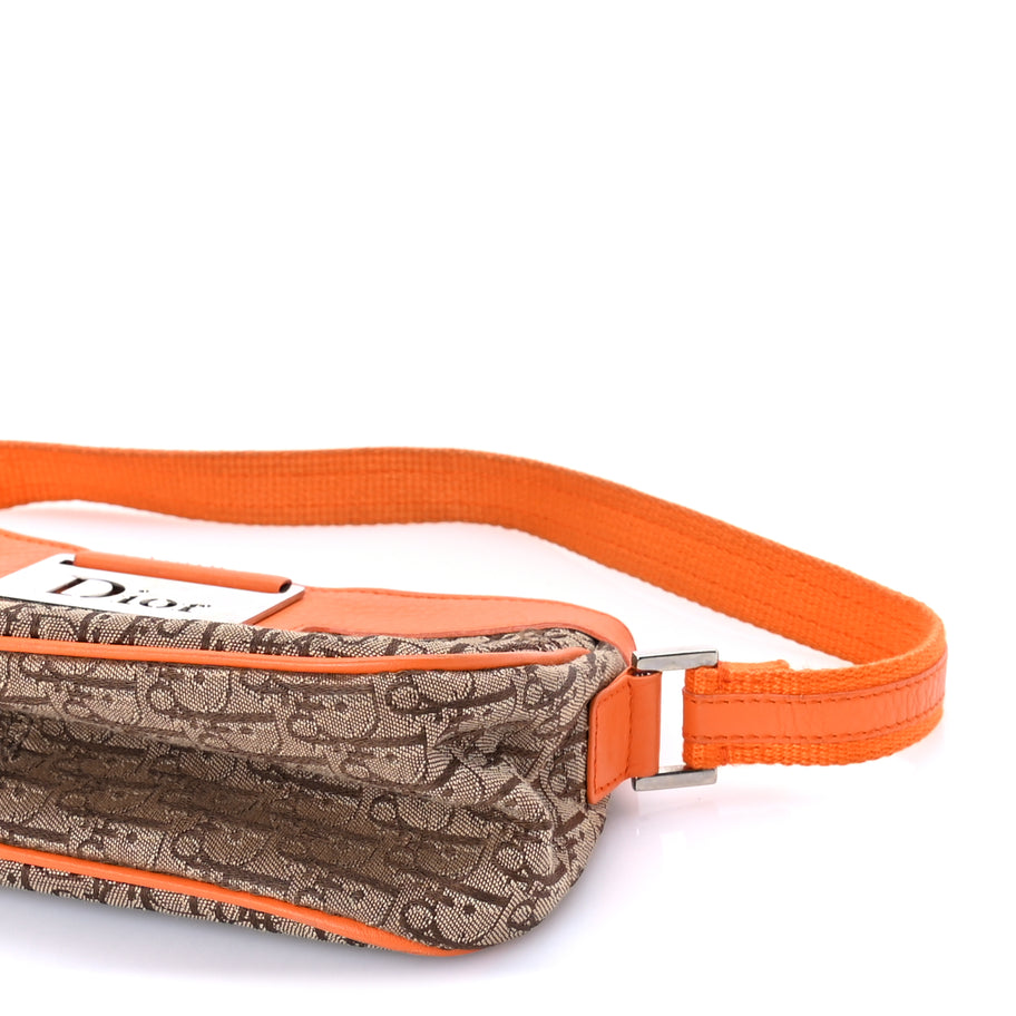 Christian Dior Monogram Shoulder Bag Orange Beige Image 8